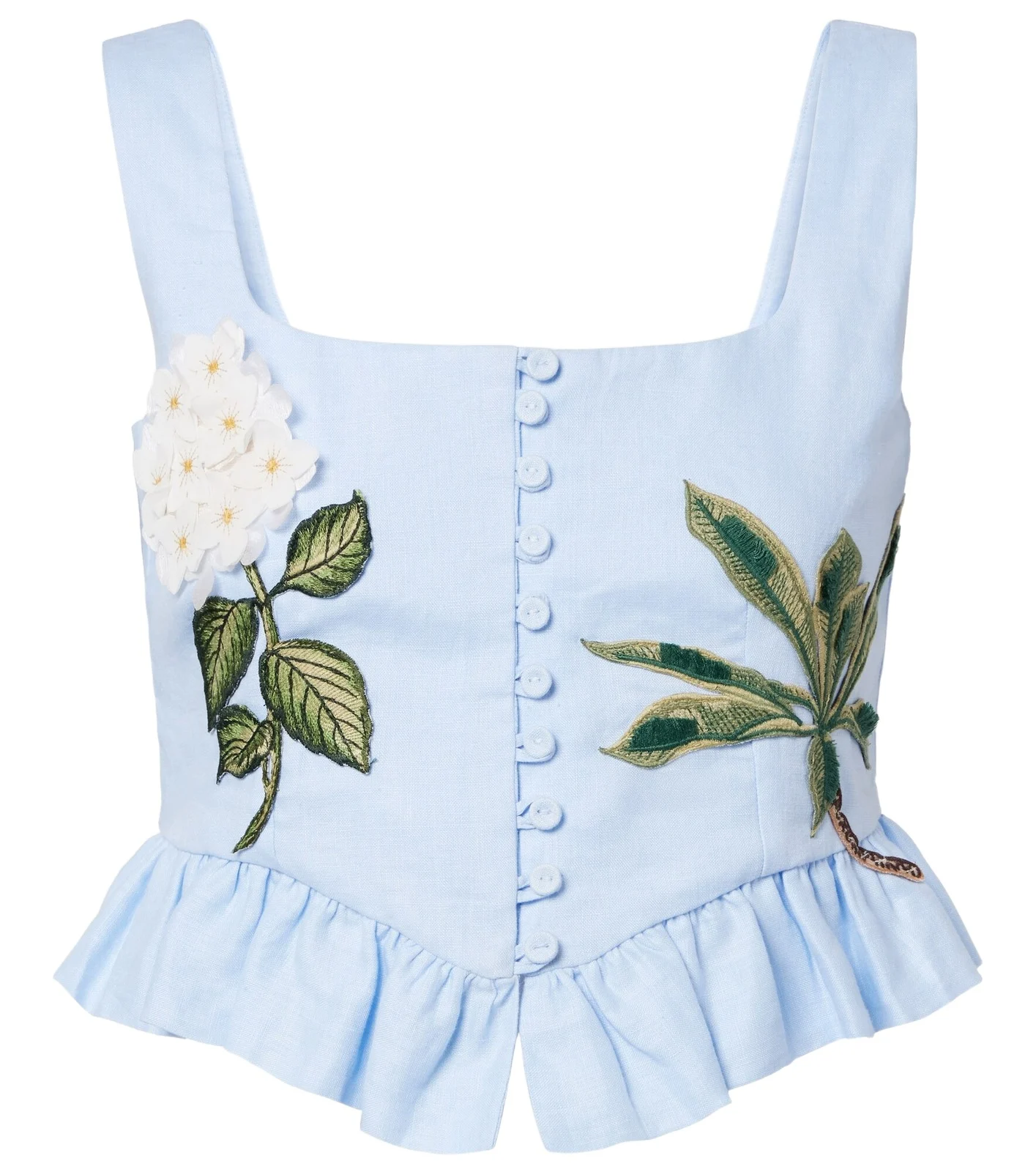 x Andrea Wild Eslabón linen crop top x Andrea Wild Eslabón linen crop top