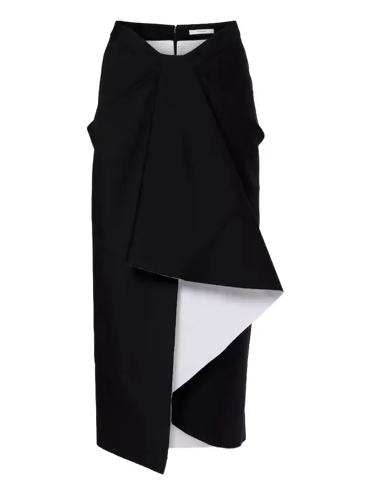 Draped wool and mohair midi skirt Draped wool and mohair midi skirt