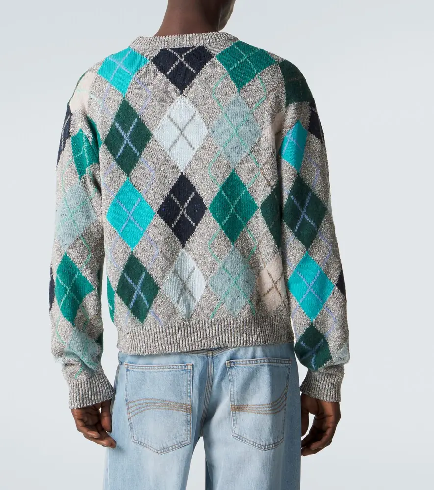 ERL Argyle wool and cotton-blend sweater | Thumbnail 4