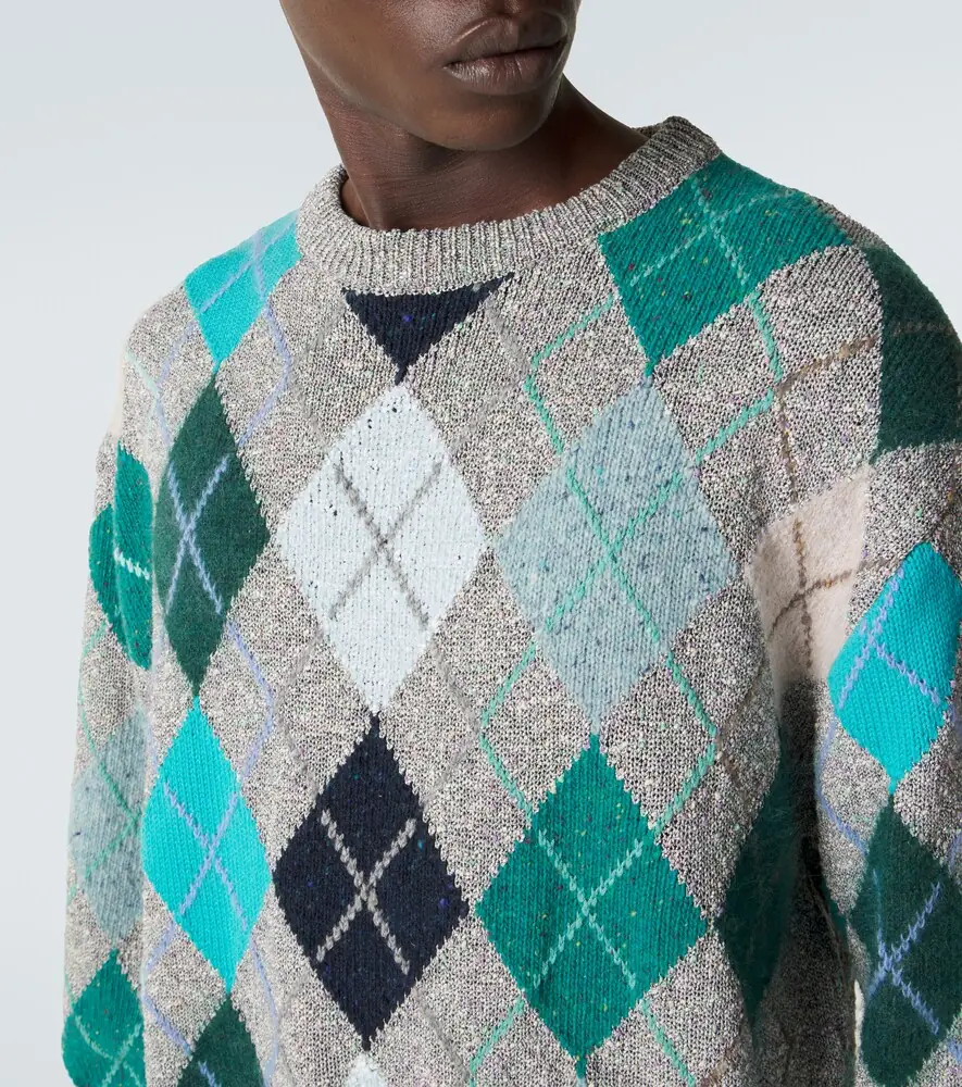 ERL Argyle wool and cotton-blend sweater | Thumbnail 5
