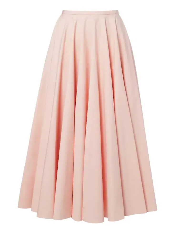 Cotton midi skirt