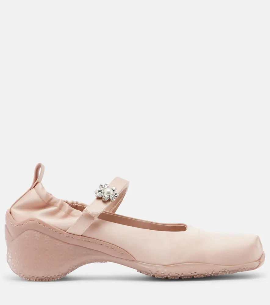 Simone Rocha Ballet Runner crystal-embellished satin pumps | Thumbnail 3 Simone Rocha Ballet Runner crystal-embellished satin pumps | Thumbnail 3