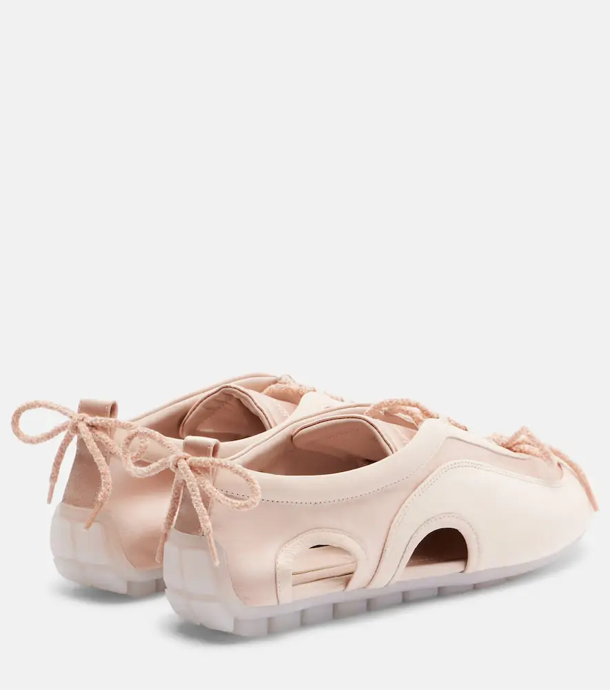 Simone Rocha Cutout suede-trimmed satin sneakers | Thumbnail 2