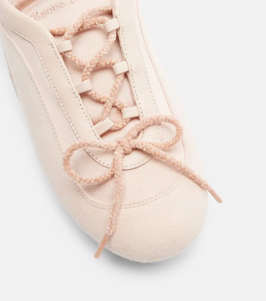 Simone Rocha Cutout suede-trimmed satin sneakers | Thumbnail 3