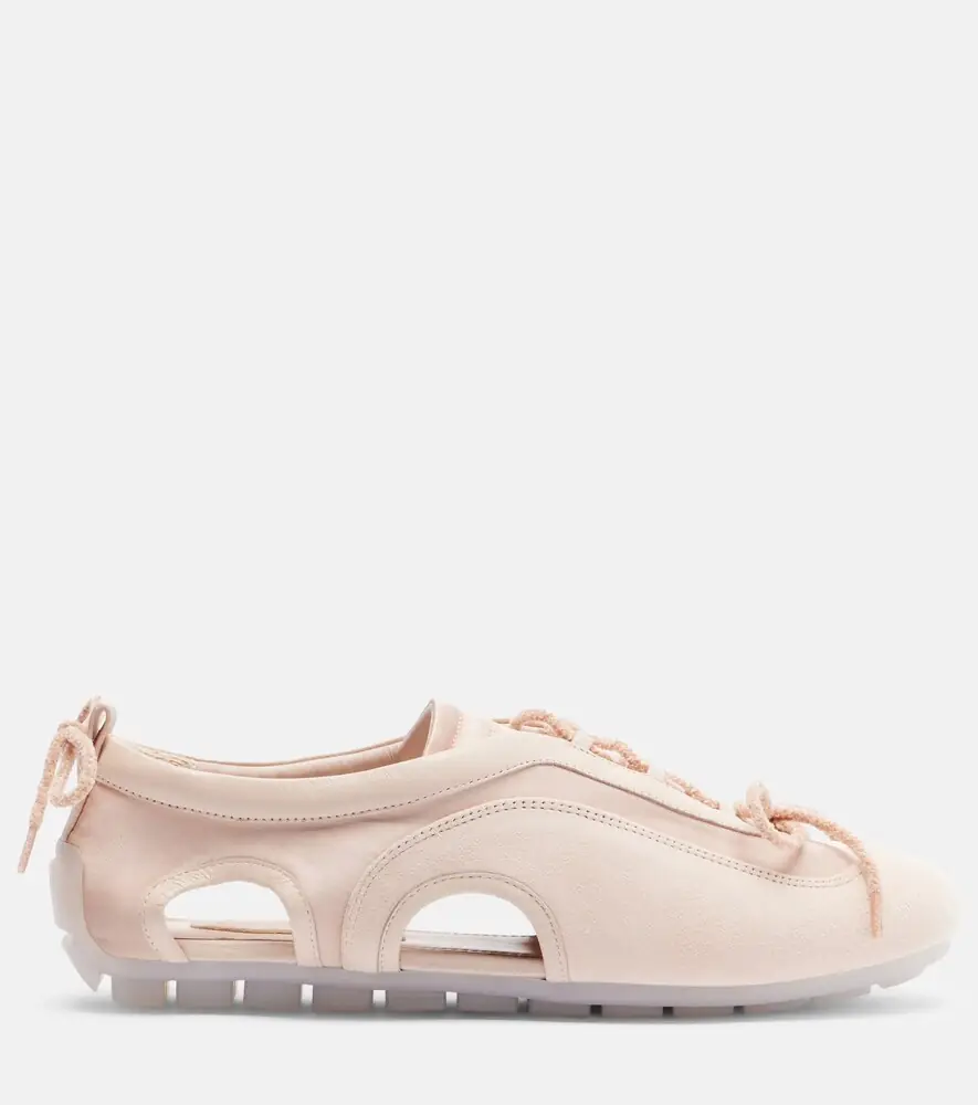 Simone Rocha Cutout suede-trimmed satin sneakers | Thumbnail 4