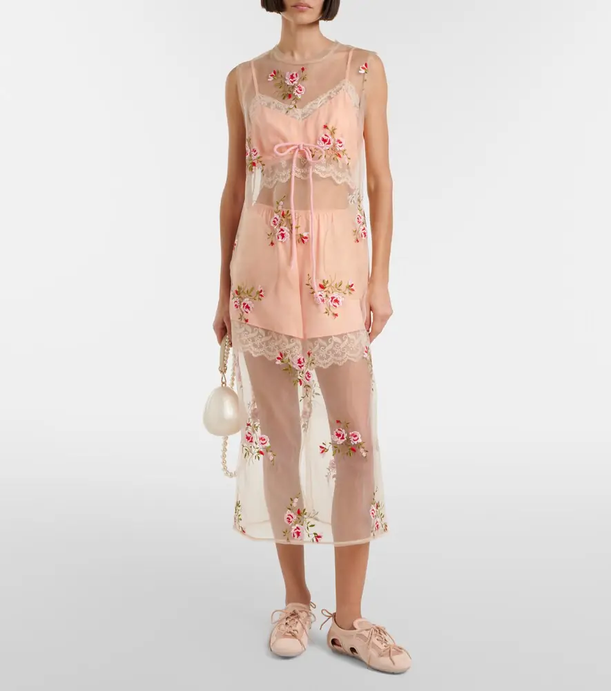 Simone Rocha Cutout suede-trimmed satin sneakers | Thumbnail 5