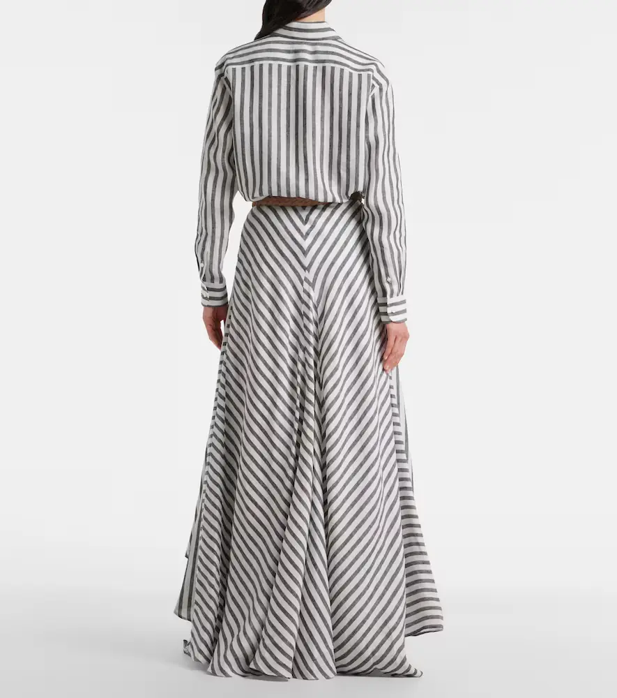 Ralph Lauren Collection Shamus striped linen maxi skirt | Thumbnail 2