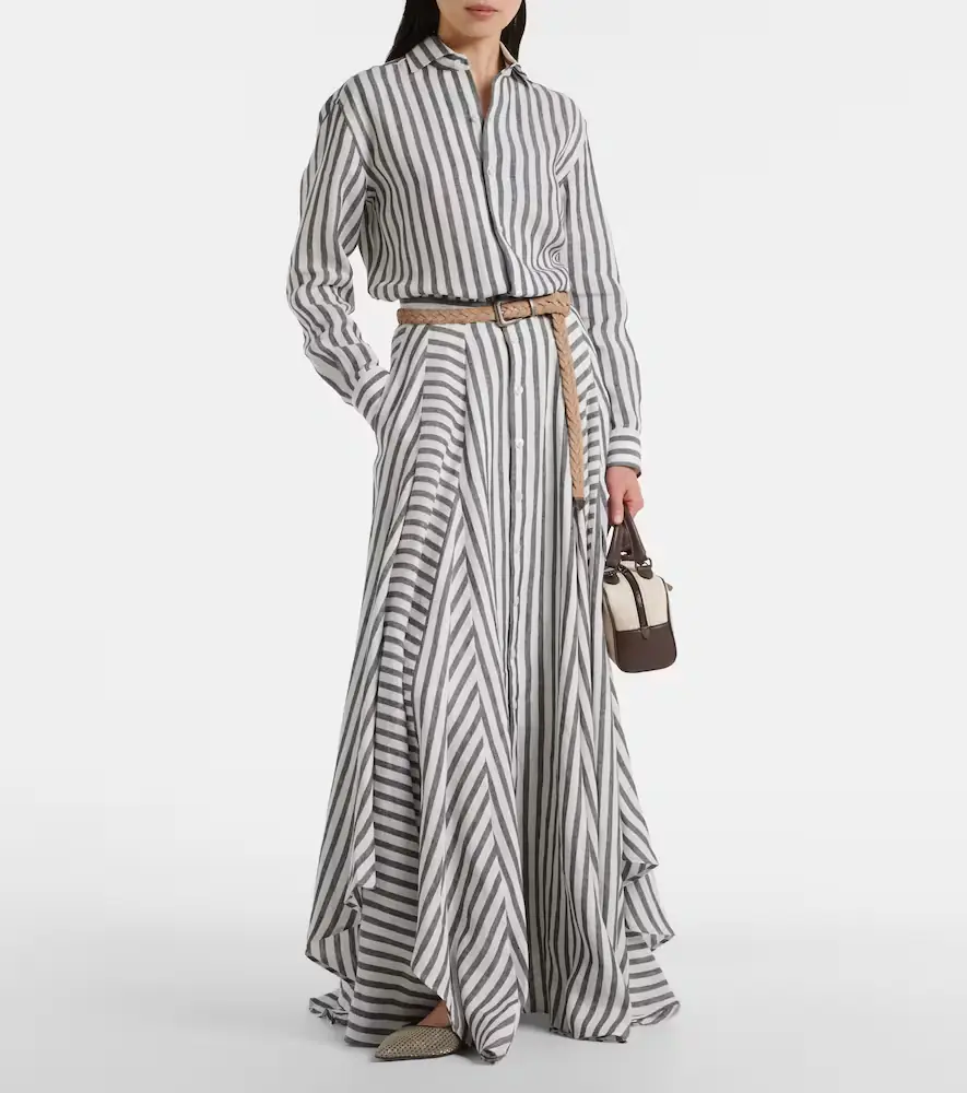 Ralph Lauren Collection Shamus striped linen maxi skirt | Thumbnail 4