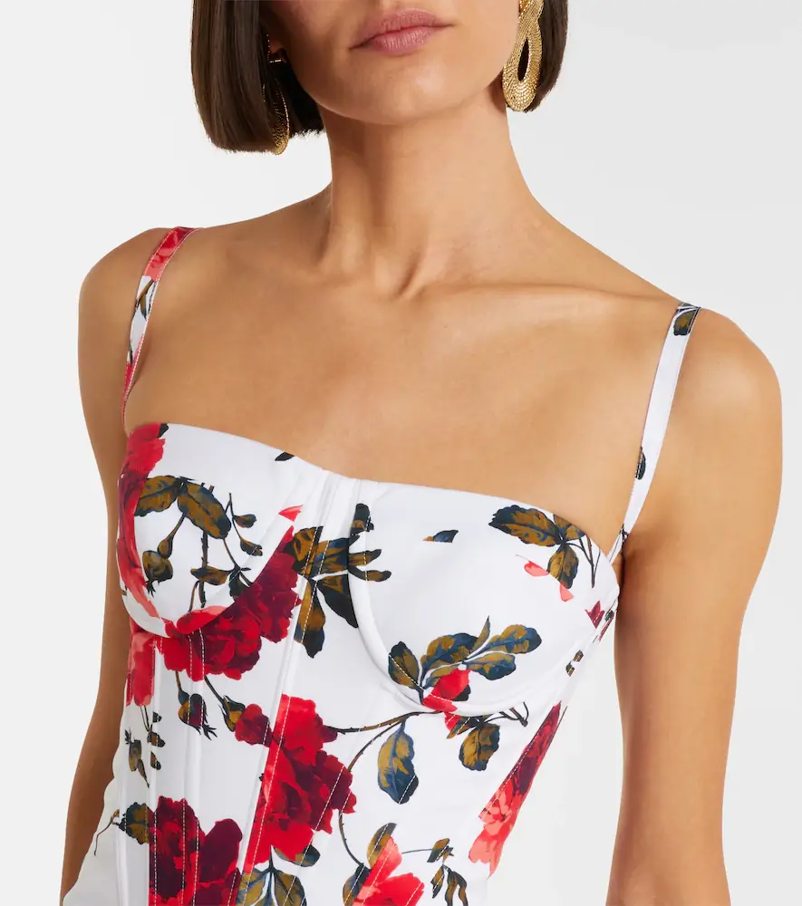 Carolina Herrera Floral tiered cotton-blend corset dress | Thumbnail 2 Carolina Herrera Floral tiered cotton-blend corset dress | Thumbnail 2