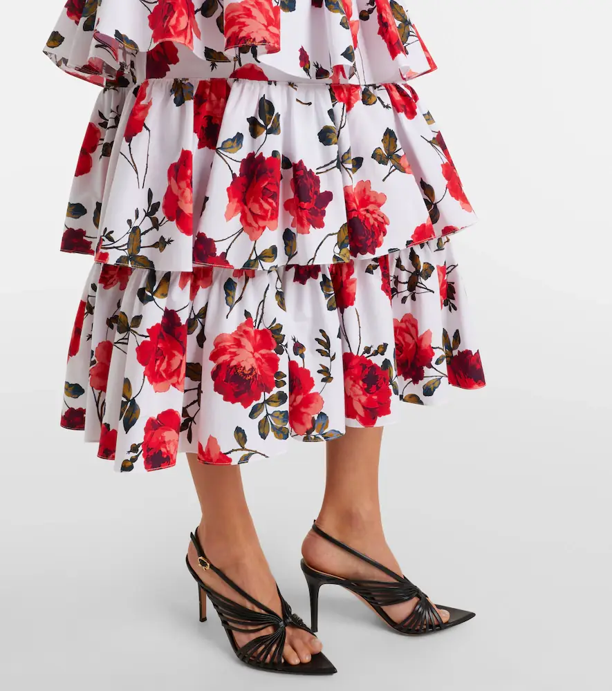 Carolina Herrera Floral tiered cotton-blend corset dress | Thumbnail 5 Carolina Herrera Floral tiered cotton-blend corset dress | Thumbnail 5