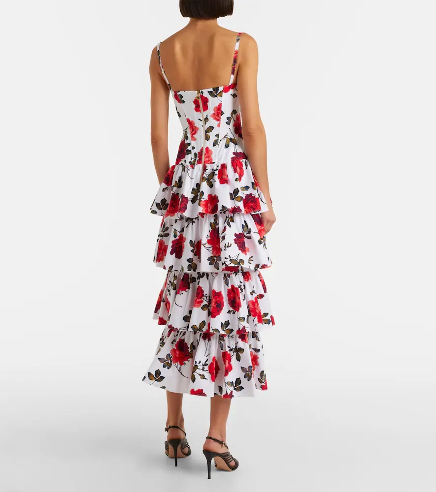 Carolina Herrera Floral tiered cotton-blend corset dress | Thumbnail 6 Carolina Herrera Floral tiered cotton-blend corset dress | Thumbnail 6
