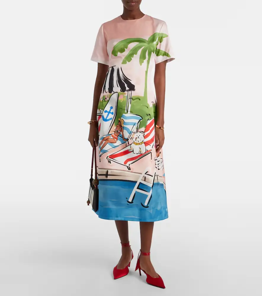 Leo Lin Caroline cotton and silk midi dress | Thumbnail 2