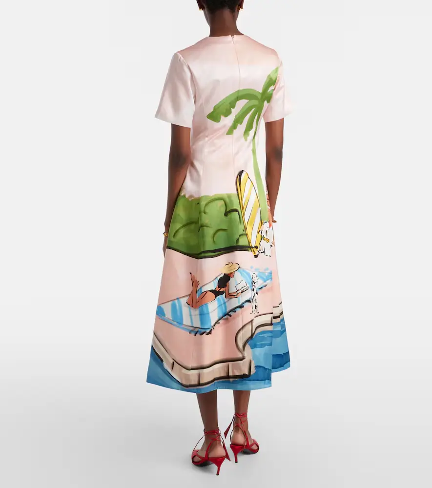Leo Lin Caroline cotton and silk midi dress | Thumbnail 5