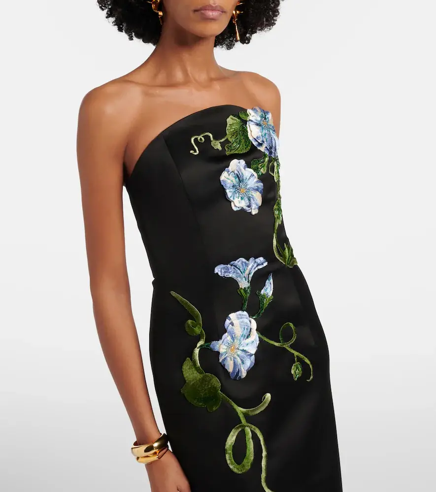 Leo Lin Floral-appliqué halterneck gown | Thumbnail 2 Leo Lin Floral-appliqué halterneck gown | Thumbnail 2