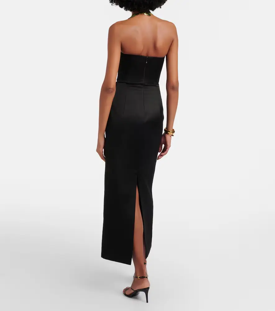 Leo Lin Floral-appliqué halterneck gown | Thumbnail 3 Leo Lin Floral-appliqué halterneck gown | Thumbnail 3