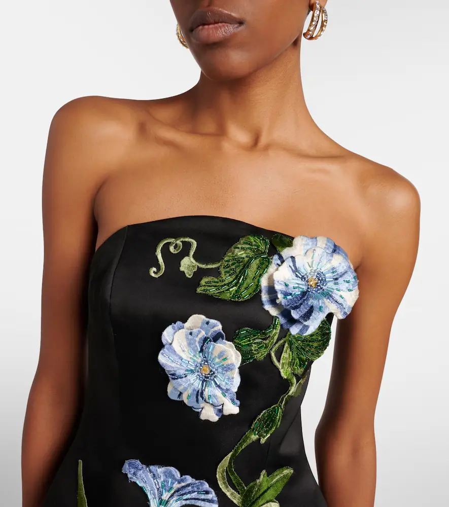 Leo Lin Zaria floral-appliqué bustier dress | Thumbnail 2