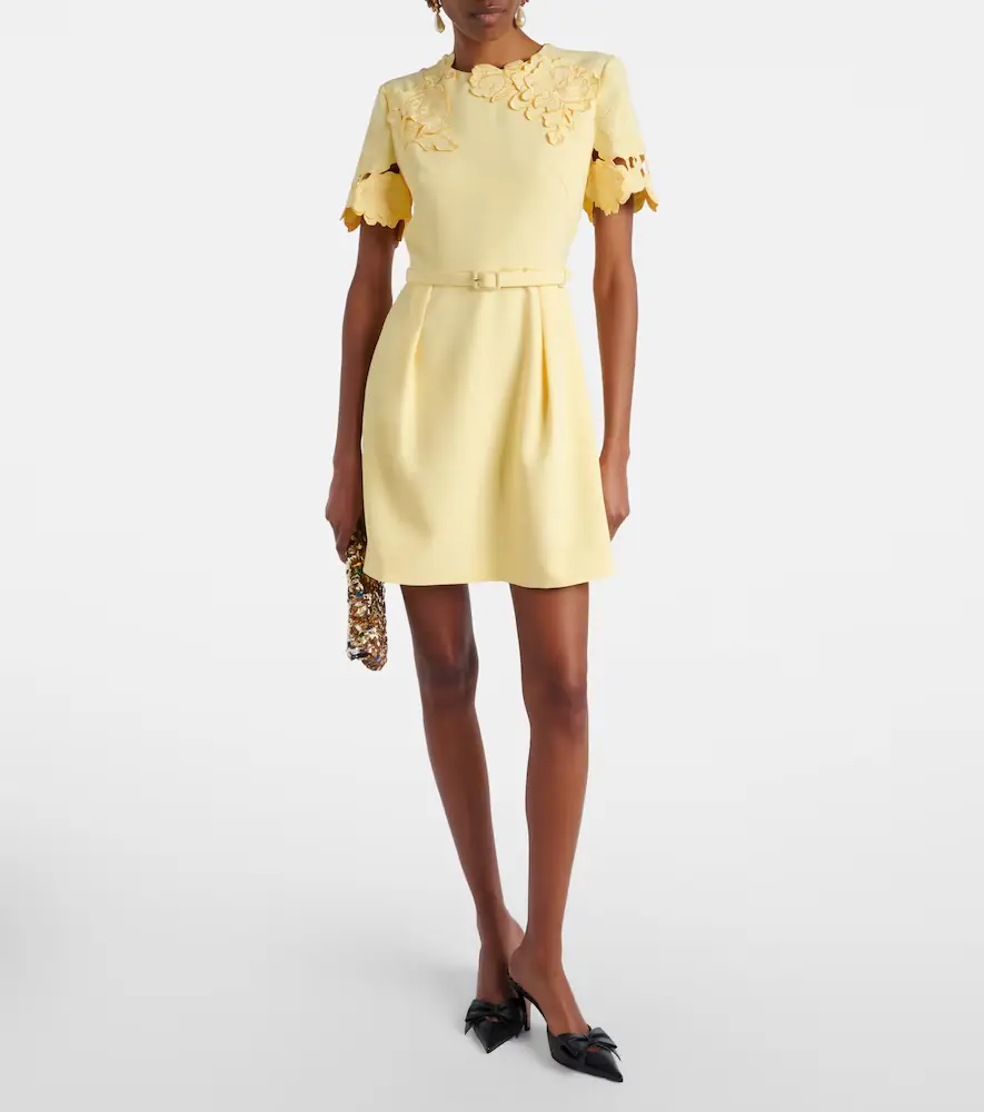 Leo Lin Aurelie belted floral-appliqué minidress | Thumbnail 2 Leo Lin Aurelie belted floral-appliqué minidress | Thumbnail 2