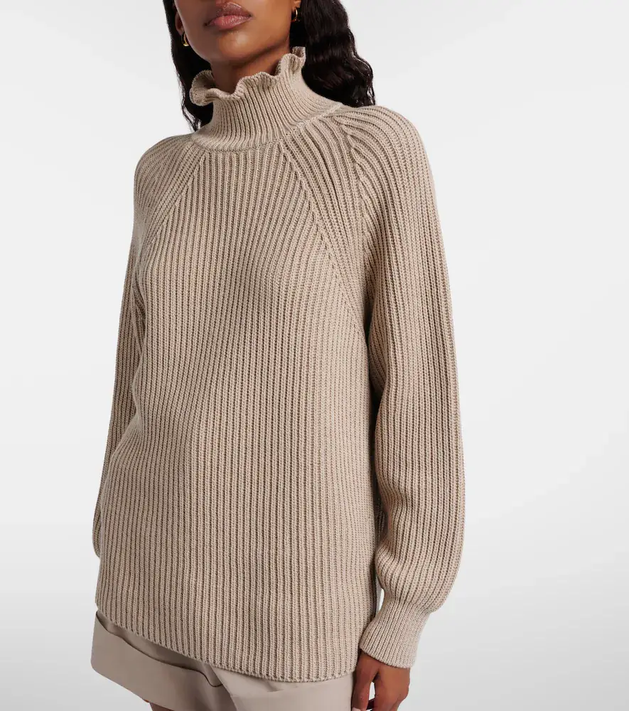 Max Mara Camino ruffled cotton turtleneck sweater | Thumbnail 5