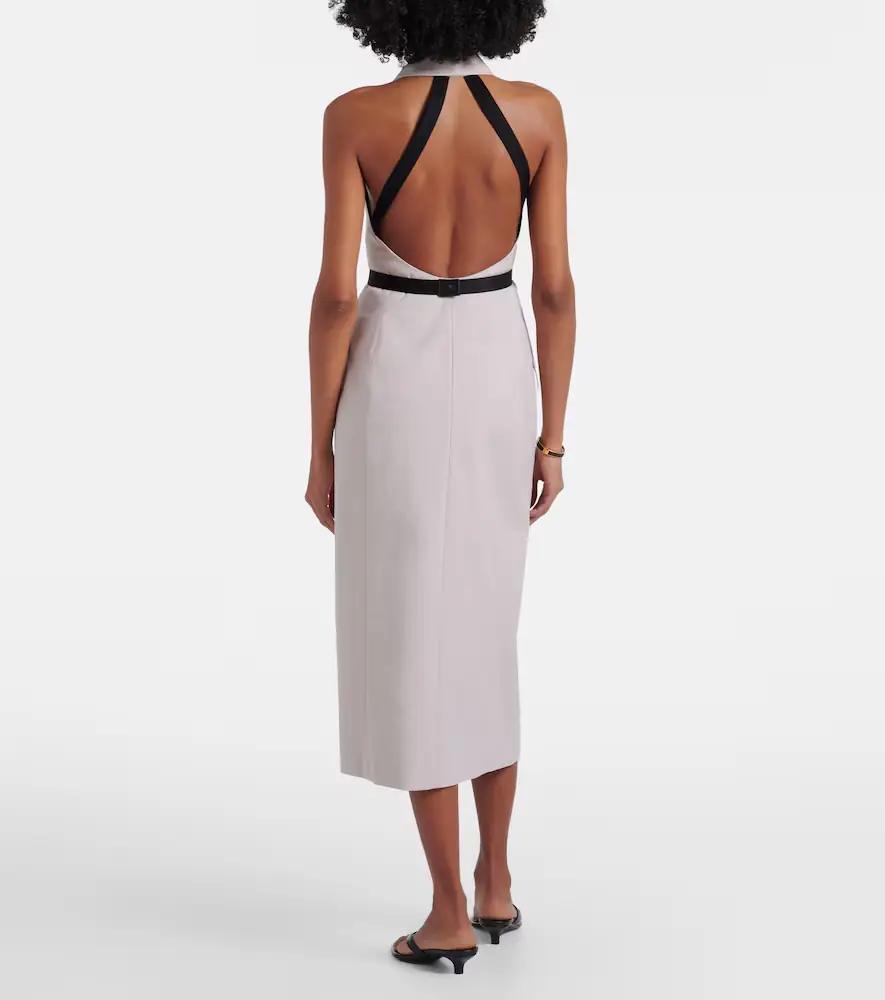 Max Mara Cime cotton and wool canvas midi dress | Thumbnail 4 Max Mara Cime cotton and wool canvas midi dress | Thumbnail 4