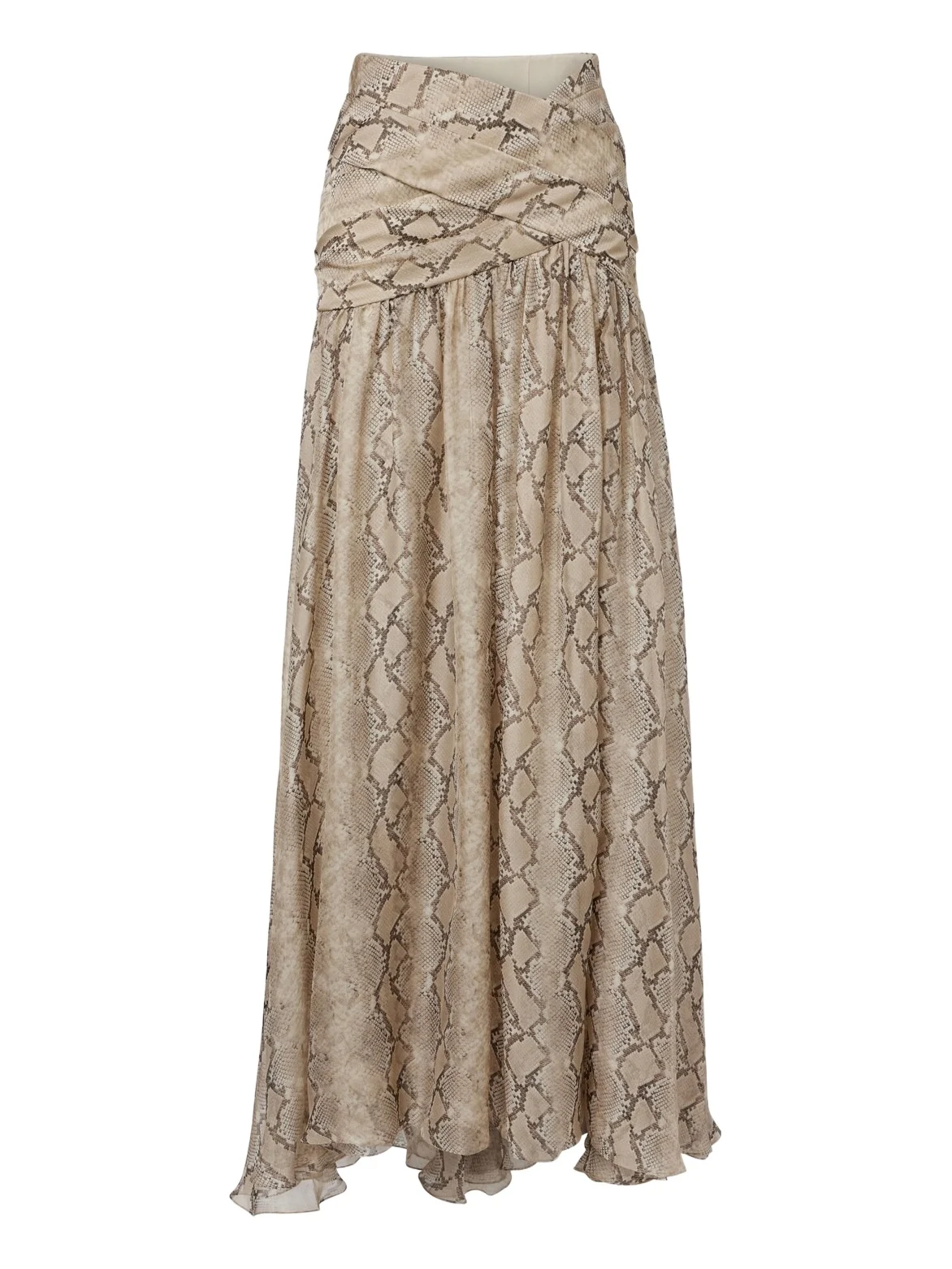 Snake-print silk chiffon maxi skirt Snake-print silk chiffon maxi skirt