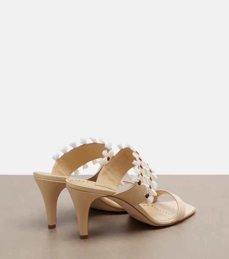 Manolo Blahnik Efeso leather-trimmed woven mules | Thumbnail 2 Manolo Blahnik Efeso leather-trimmed woven mules | Thumbnail 2