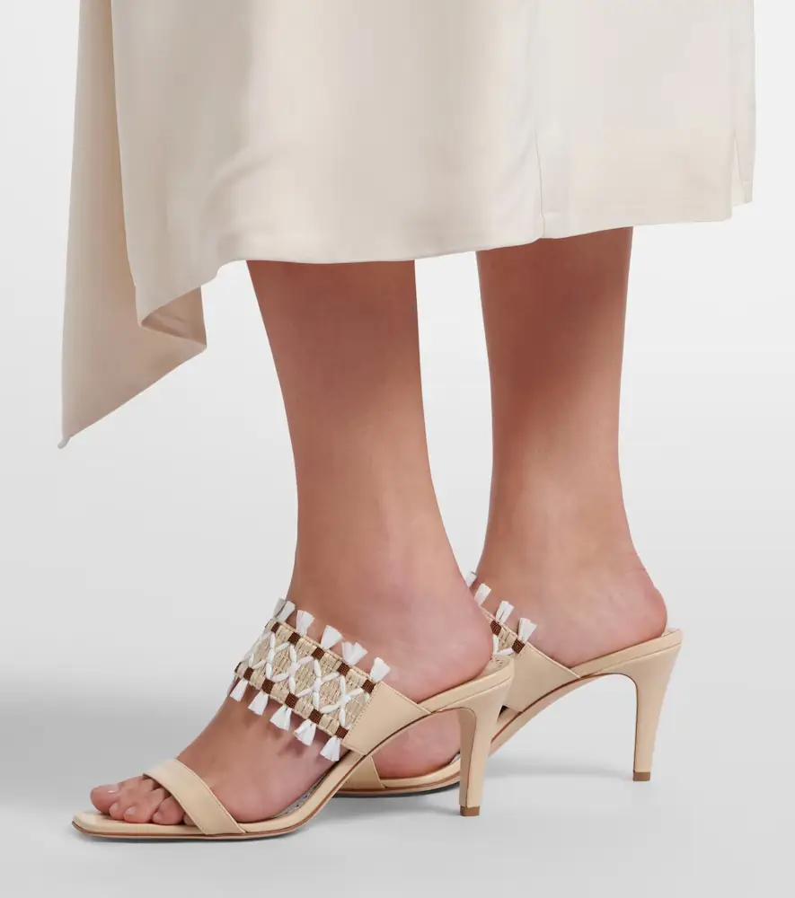 Manolo Blahnik Efeso leather-trimmed woven mules | Thumbnail 6 Manolo Blahnik Efeso leather-trimmed woven mules | Thumbnail 6