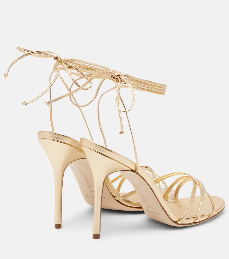 Manolo Blahnik Leva 105 metallic leather sandals | Thumbnail 3 Manolo Blahnik Leva 105 metallic leather sandals | Thumbnail 3