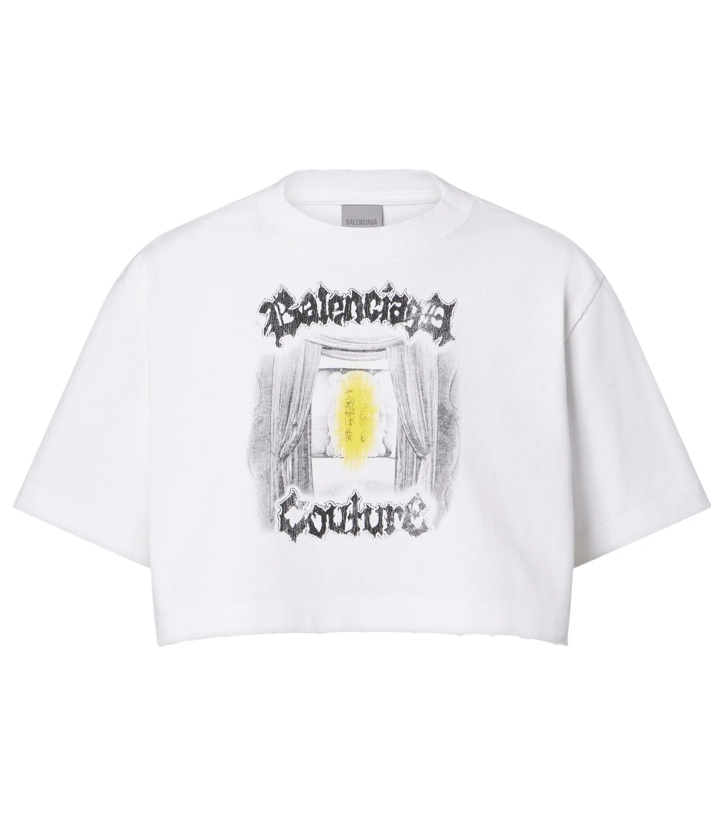 Printed cropped cotton jersey T-shirt Printed cropped cotton jersey T-shirt