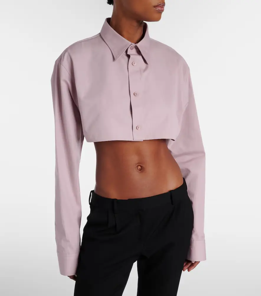 Balenciaga Cropped cotton and silk poplin shirt | Thumbnail 3 Balenciaga Cropped cotton and silk poplin shirt | Thumbnail 3