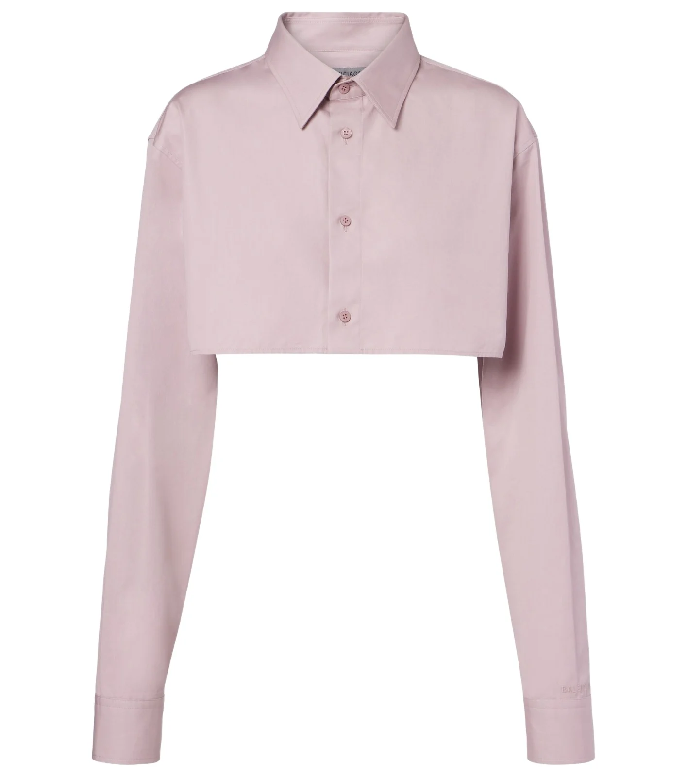 Cropped cotton and silk poplin shirt
