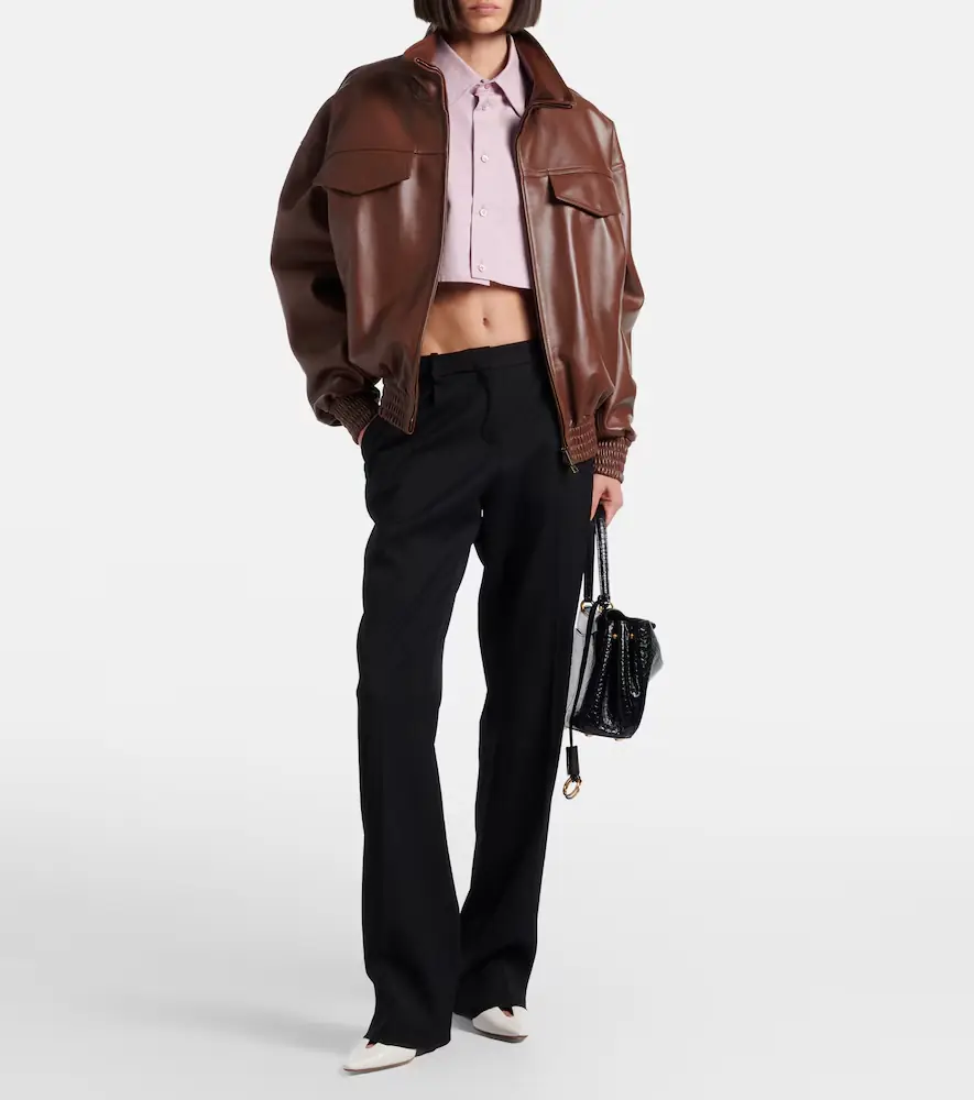 Balenciaga Cropped oversized leather jacket | Thumbnail 7 Balenciaga Cropped oversized leather jacket | Thumbnail 7