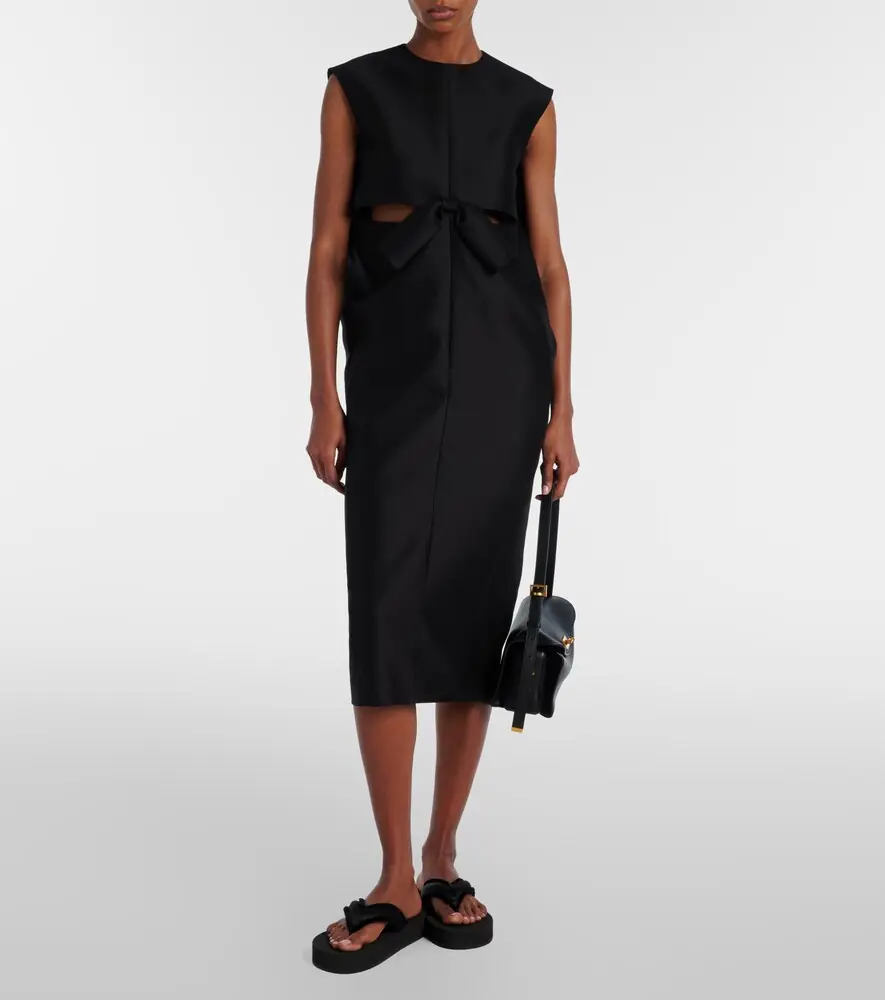 Balenciaga Cutout crêpe satin midi dress | Thumbnail 3