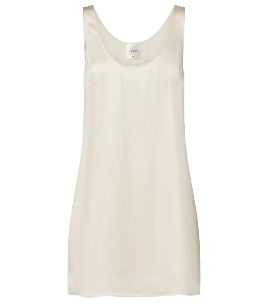LESET Barb satin minidress