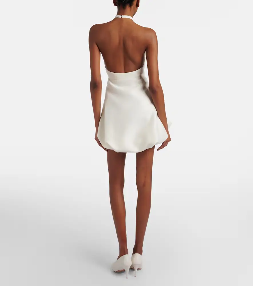 Balenciaga Halterneck peplum wool and silk minidress | Thumbnail 5