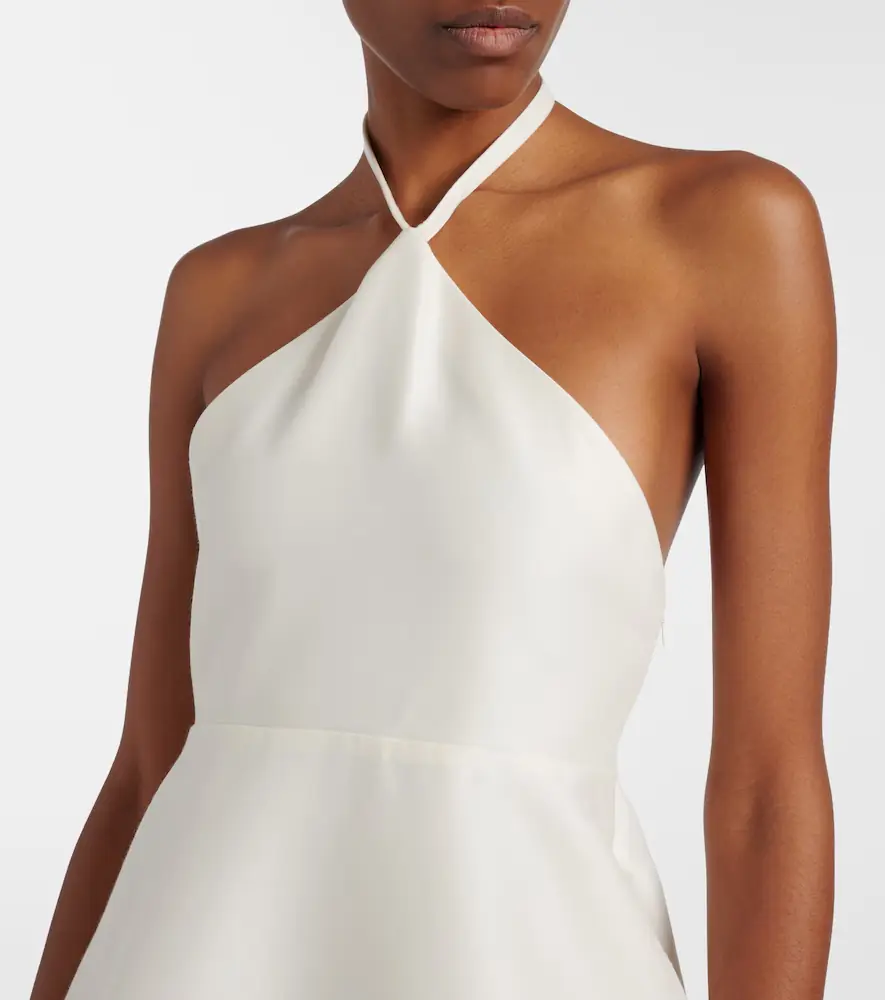 Balenciaga Halterneck peplum wool and silk minidress | Thumbnail 6