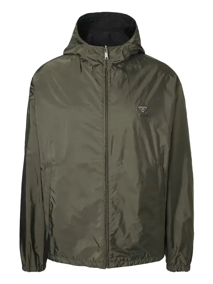 Re-Nylon reversible leather-trimmed jacket