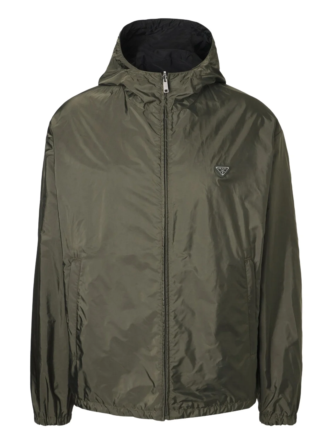 Prada Re-Nylon reversible leather-trimmed jacket