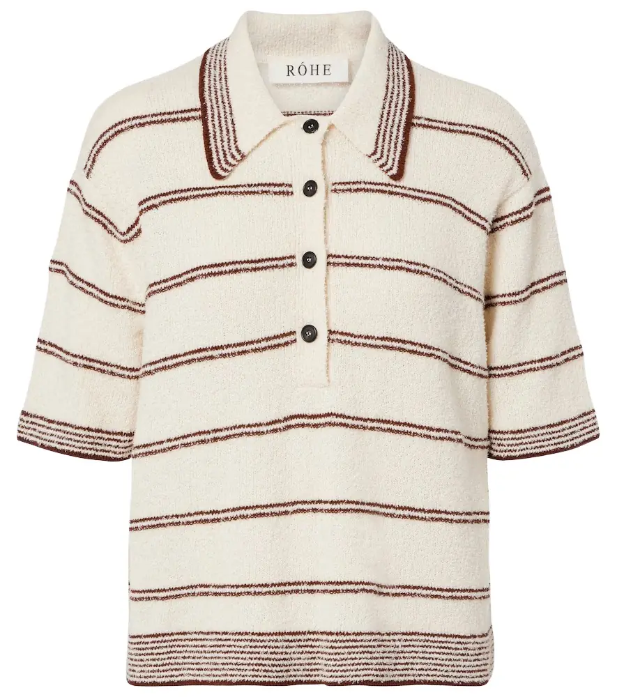 Rohe Róhe Striped cotton-blend polo shirt | Image 1 Rohe Róhe Striped cotton-blend polo shirt | Image 1