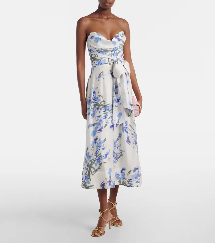 Rebecca Vallance Bluebell draped floral midi dress | Thumbnail 2 Rebecca Vallance Bluebell draped floral midi dress | Thumbnail 2