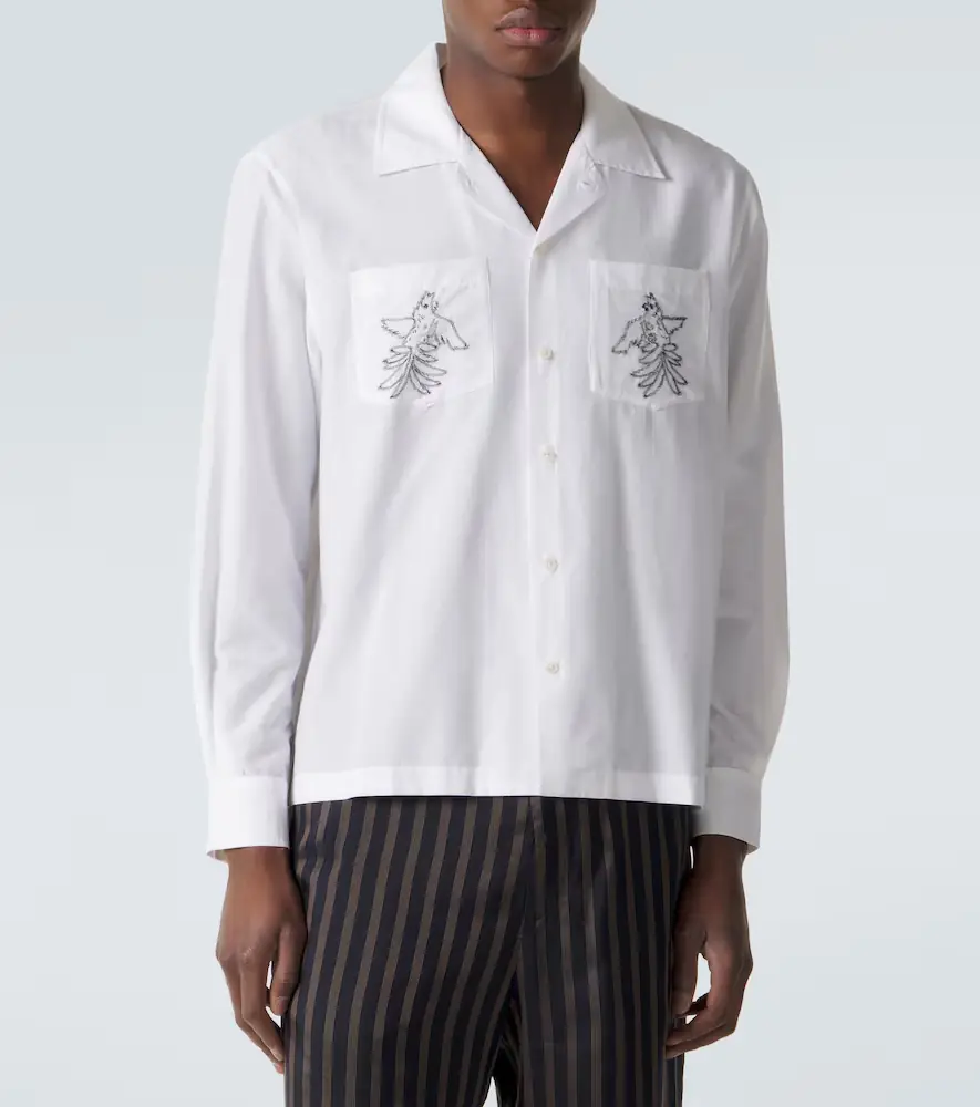 BODE Embroidered cotton and silk shirt | Thumbnail 3 BODE Embroidered cotton and silk shirt | Thumbnail 3