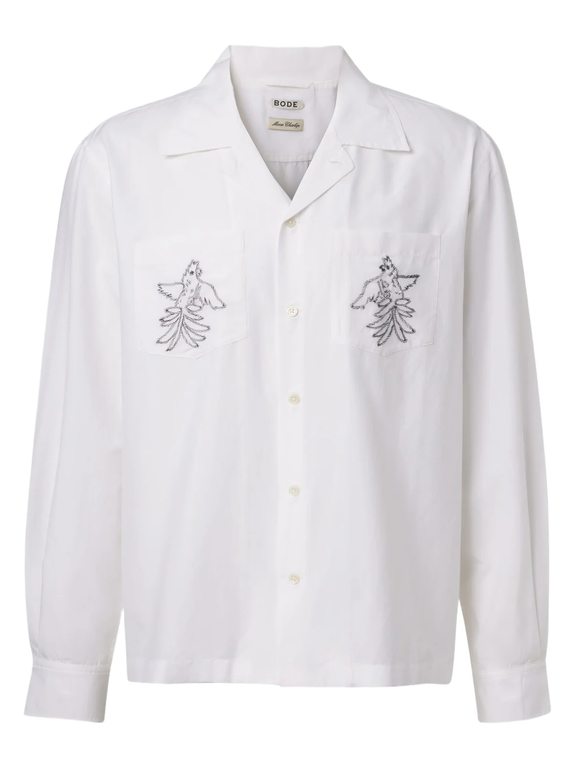 Embroidered cotton and silk shirt