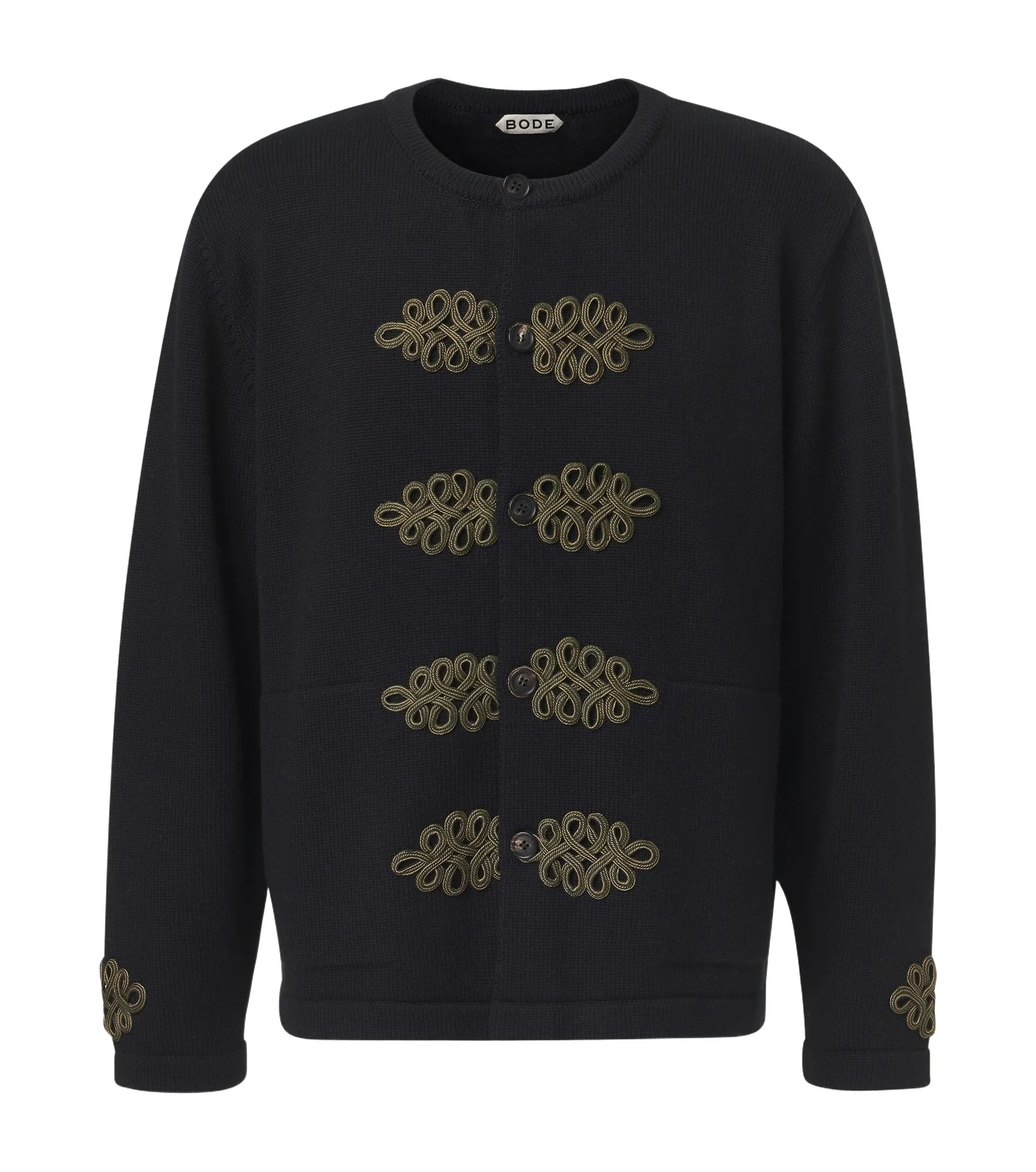 BODE Looped Frog embroidered wool cardigan