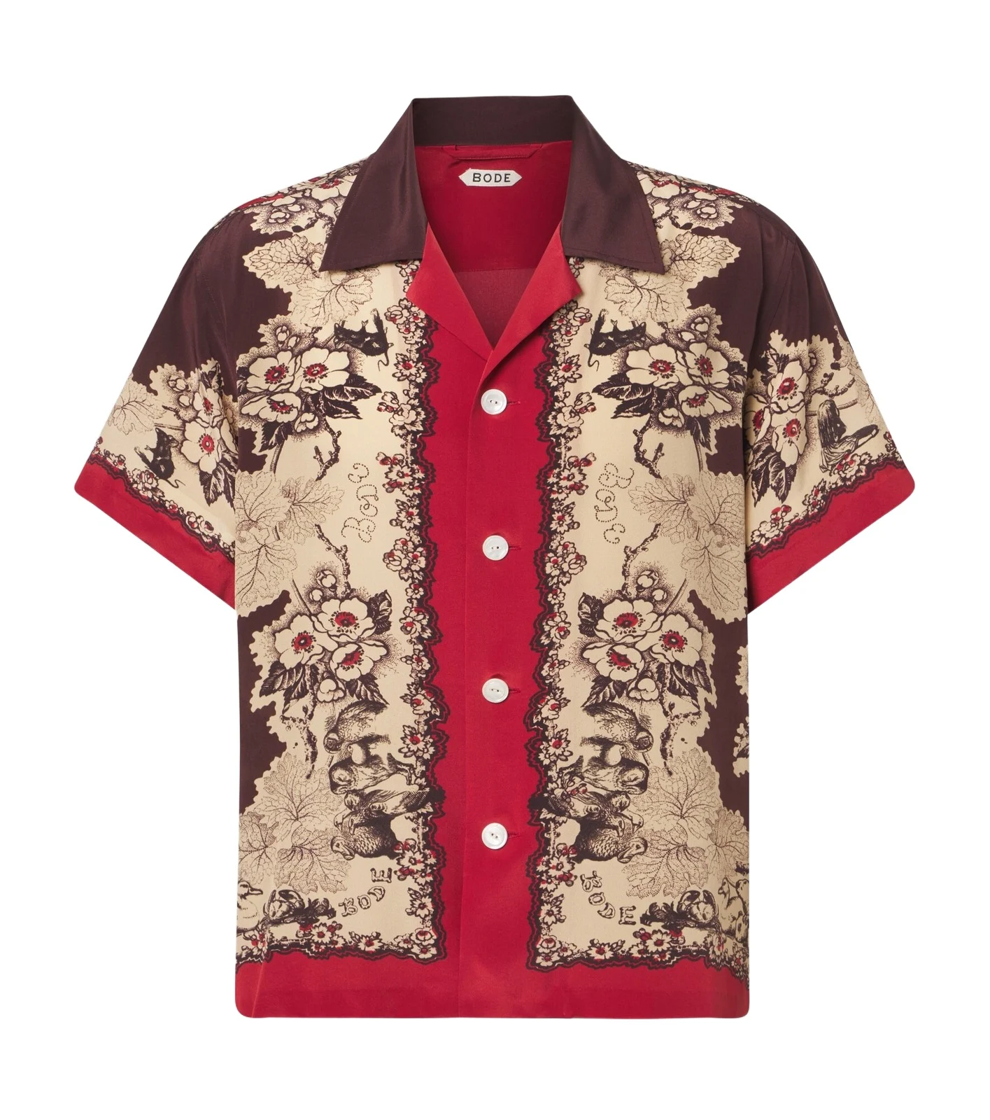 BODE Printed silk bowling shirt