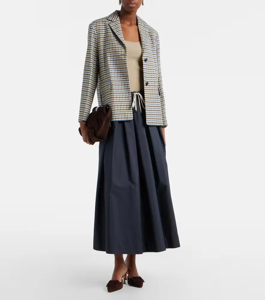 'S Max Mara Pineta pleated cotton midi skirt | Thumbnail 2