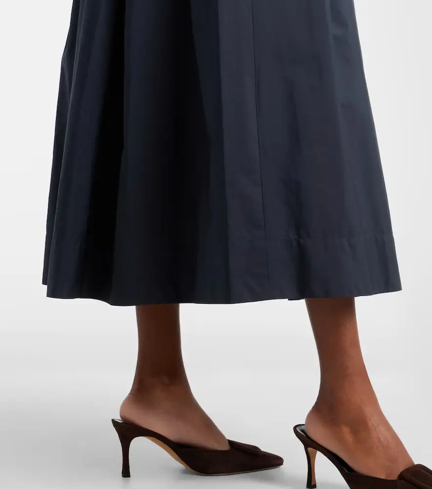 'S Max Mara Pineta pleated cotton midi skirt | Thumbnail 4