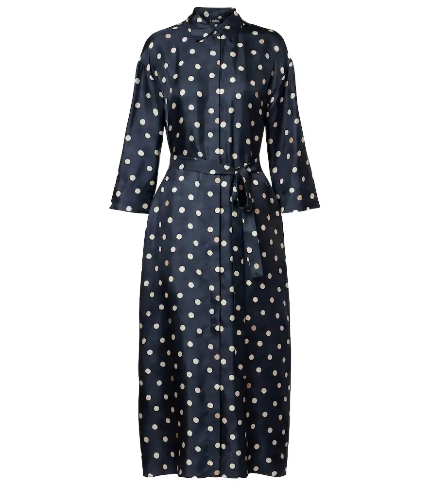 'S Max Mara Leva polka-dot silk twill shirt dress | Image 1 'S Max Mara Leva polka-dot silk twill shirt dress | Image 1