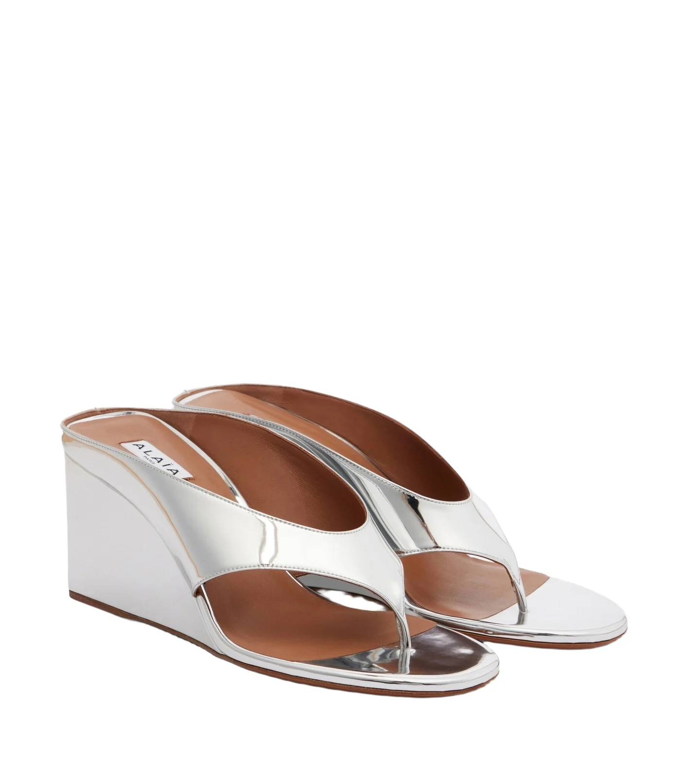 Cube mirrored wedge thong sandals Cube mirrored wedge thong sandals