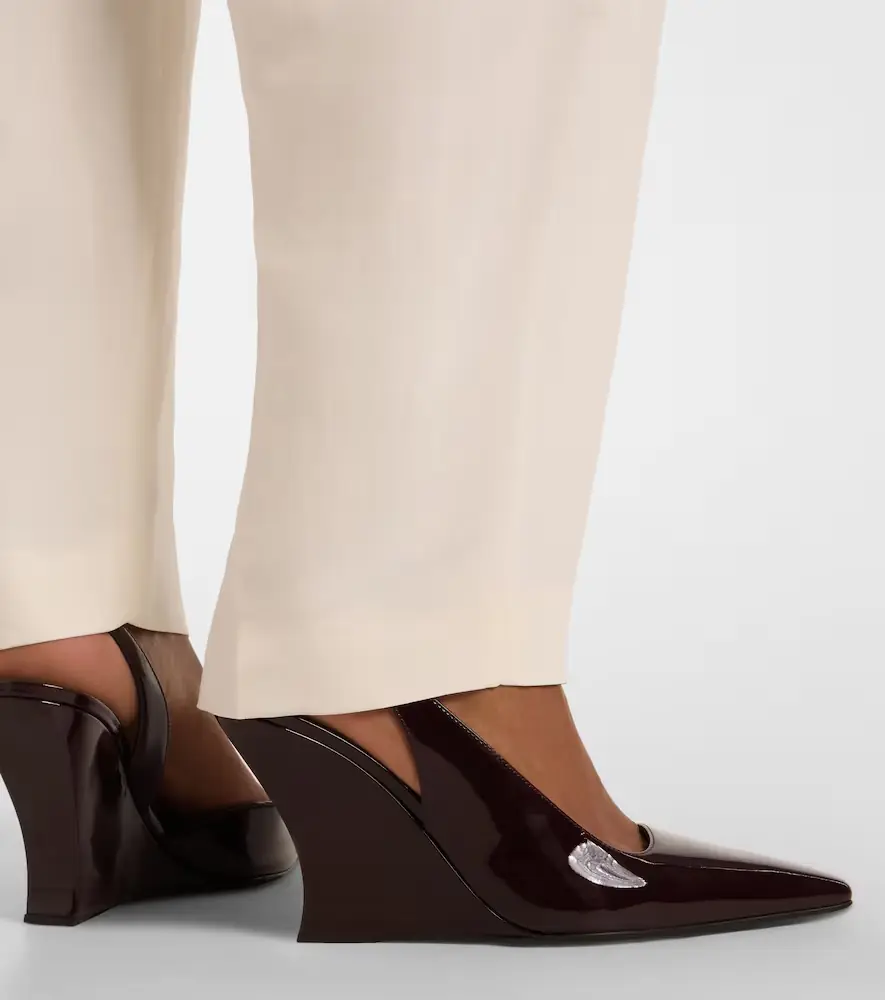 ALAÏA Patent leather wedge slingback pumps | Thumbnail 7