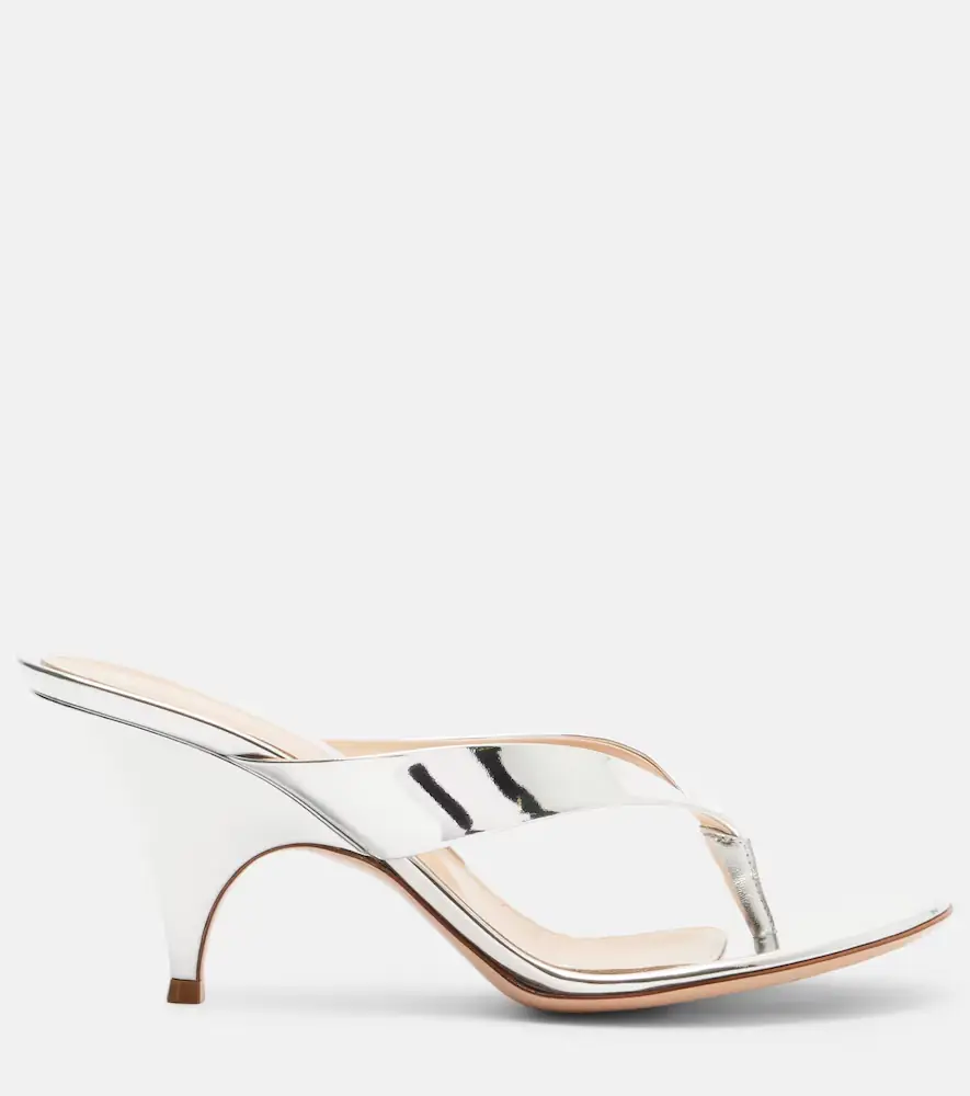 Gianvito Rossi Sofia mirrored leather thong sandals | Thumbnail 3