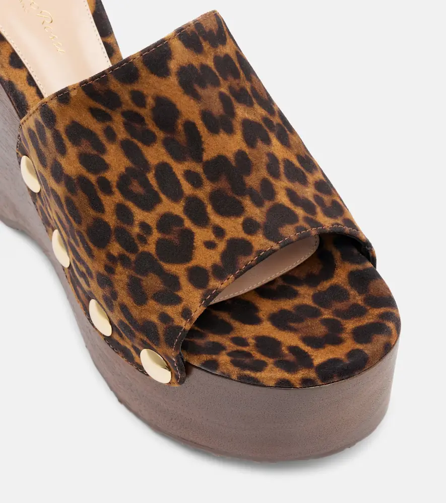 Gianvito Rossi Ardéa leopard-print suede wedge mules | Thumbnail 4